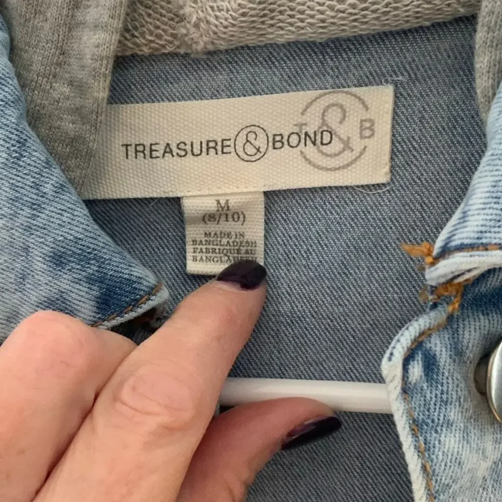 Treasure & Bond Denim‎ hooded Jacket Girl's size M 8-10